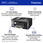 Brother - MFC-J1010DW Wireless Color All-in-One Refresh Subscription Eligible Inkjet Printer - Black