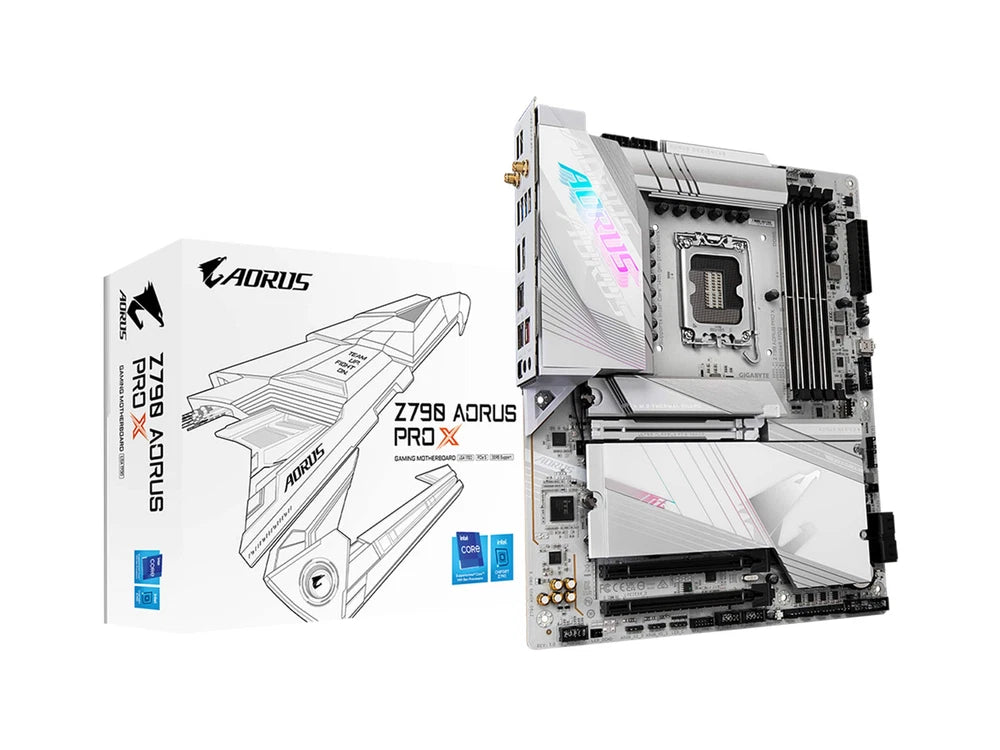 GIGABYTE - Z790 AORUS PRO X (Socket LGA 1700) Intel Z790 ATX DDR5 Wi-Fi 7 Motherboard - White