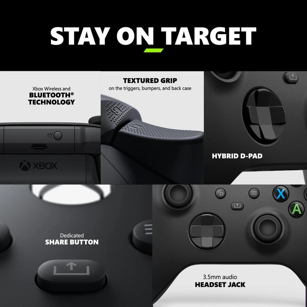 Microsoft - Xbox Wireless Controller for Xbox Series X, Xbox Series S, Xbox One, PCs, and Cloud-Enabled Devices - Carbon Black