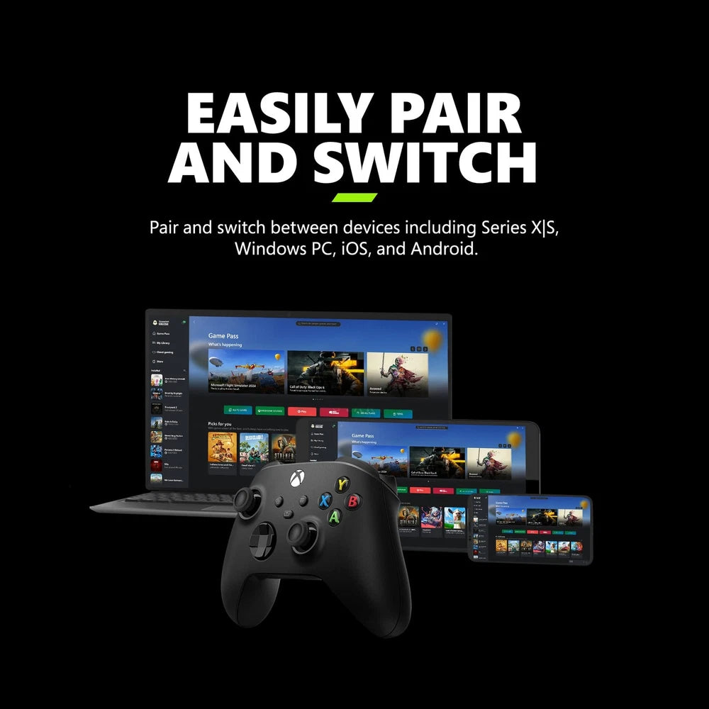 Microsoft - Xbox Wireless Controller for Xbox Series X, Xbox Series S, Xbox One, PCs, and Cloud-Enabled Devices - Carbon Black