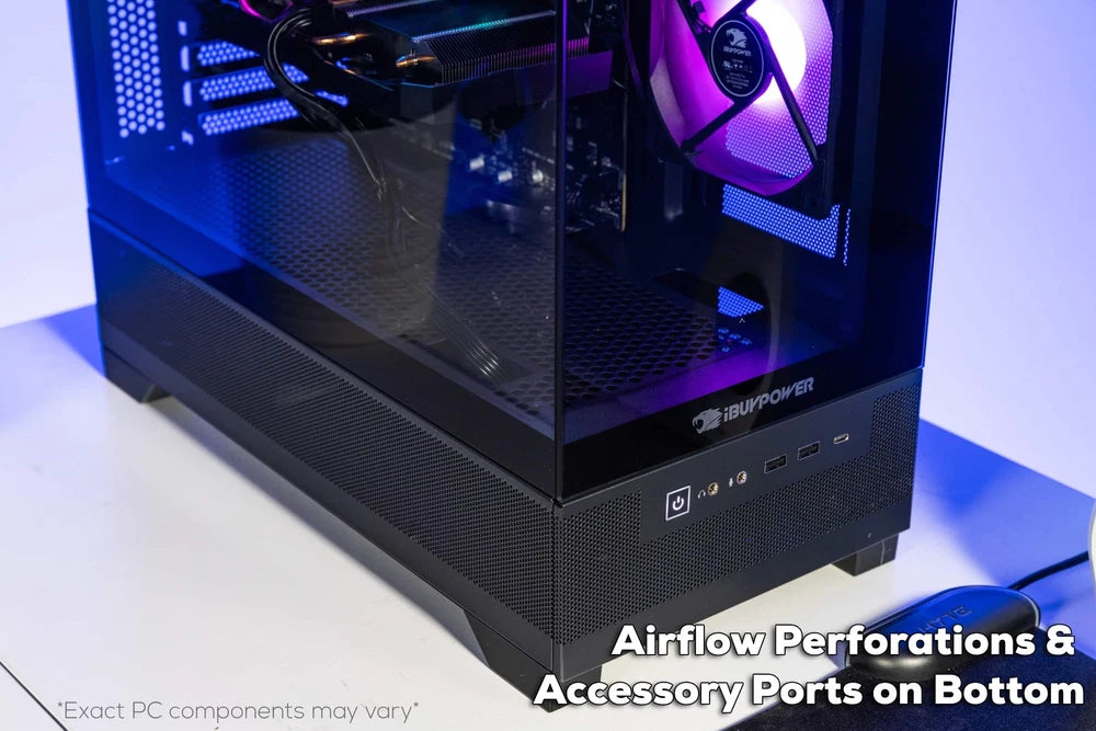 iBUYPOWER - Element SE Gaming Desktop PC - AMD Ryzen 5 8400F, AMD Radeon RX 6600 8GB, 16GB DDR5 RGB,1TB NVMe - Black